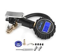 Misuratore digitale della pressione dei pneumatici da 200 PSI con display LCD e luce LED, gonfiatore preciso per auto, moto e camion, include diverse ugelli e tappi per valvole