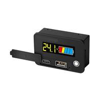 Misuratore digitale di tensione e corrente Indicatore di capacità DC8-30V Piombo-acido/Ferro-litio/Litio ternario Tester tensione Contatore elettrico digitale USB3.0 Tipo-C(Blue)