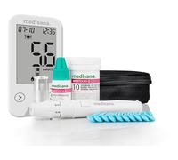 medisana MediTouch 2 Misuratore di glicemia da 2 mmol/L, Set iniziale con strisce reattive per diabetici, Per il monitoraggio della glicemia, Set per diabetici, Test rapido