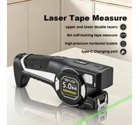 Misuratore laser ad alta precisione, ricaricabile tramite USB, strumento pratico per misurazione e progettazione, misuratore laser multifunzione per misurazioni orizzontali, righello elettronico porta