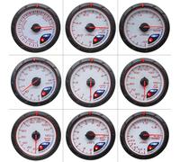 Misuratore per auto da 60 mm Aumenta la temperatura dell'acqua Temperatura dell'olio Pressione Contagiri Volt Aria Carburante Scarico GAS RPM Manometro bianco