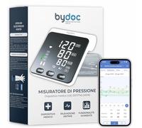 Misuratore Pressione da Braccio, Clinicamente Validato, Facile da usare, con App per Salvataggio Dati e monitoraggio Pressione Arteriosa e Frequenza Cardiaca BYDOC