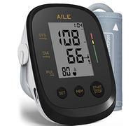 Misuratore Pressione da Braccio Professionale Digitale: AILE Misuratore di Pressione Macchina Pressione da Braccio sfigmomanometro Polsino Grande 8.7''-16.5'' Macchinetta 2x200 Letture,Nero