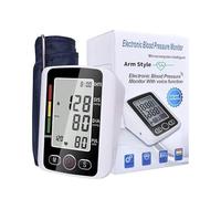 Misuratore pressione da braccio sfigmomanometro schermo LCD, misurazione completamente automatica della pressione sanguigna e del polso da braccio con rilevamento dell'aritmia 2 x 99 memorie (Nero)