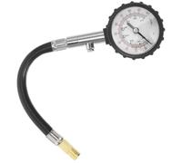 Misuratore Pressione Pneumatici Auto e Moto Alta Precisione 0-100 Psi | Metallo e Gomma Resistenti, Nero, Antiurto e Vibrazioni, Sfiato a Pulsante Stile Casuale