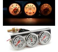 Misuratore triplo modificato per auto universale da 52 mm 12V Indicatore 3 in 1