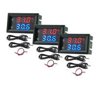 Misurazione 4 ~ 30 V alimentazione diretta rosso + blu termometro digitale a doppio display con sensore di temperatura impermeabile in metallo (3)