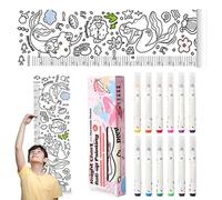 Misurazione 'altezza da parete - Righello arrotolabile per misurare l'altezza del bambino, con 12 penne colorate per asili e bambini
