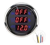 Misurazione del livello dell'acqua XTevu, strumento di tensione di misurazione 3 in 1 Compatibile con stanrd UE 0-190Ω, sensore a tripla display 52 mm (Quadrante bianco)