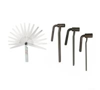 Misurazione precisa della distanza nella regolazione della valvola del motore del motociclo, set di gadget con 3 chiavi da 8 mm, 9 mm, 10 mm, più spessimetro in acciaio inox per 002100 mm (A)