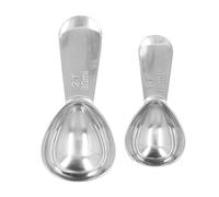 Misurini Caffè in Acciaio Inox 304, Set 2 Pezzi con Capacità 30ml e 15ml, Cucchiaini da Misura per Caffè Macinato - Acciaio Resistente, Incisioni Metricas e Imperiali, Uso Multi