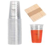 Misurini di Plastica, Caraffa di Miscelazione da 30 Pezzi con Scala, Tazza di Miscelazione per Vernici da 240 ml, Resina Epossidica Misurino, Tazza Graduata per Resina, per Vernice(Riutilizzabili)