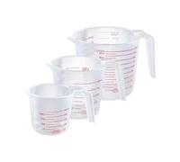 Misurini in plastica da 250/500/1000 ml con manico ispessito - Becher graduato for una misurazione accurata dei liquidi(3PCS)