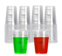 Misurini in Plastica,RoadLoo 80pcs 240ml Bicchiere di Miscelazione per Vernici Misurini Graduati in Plastica Trasparente Bicchiere Dosatore in Resina Epossidica per Miscelare Vernice Macchia Resina