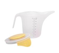Misurino - 1500 ml da cucina per miscelare, dosatrice per liquidi per uova, graduata per filtrare la schiuma | Contenitore trasparente con manico antiscivolo per la preparazione