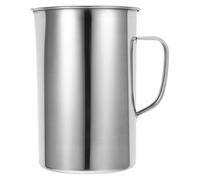 Misurino con Manico e Beccuccio in Acciaio Inox 2000ml | Graduazioni Chiare e Precise, Colore Argento, per Forno e Prove Scientifiche
