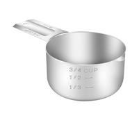 Misurino da 1 tazza, in acciaio inox, gadget da cucina precisi per cucinare dolci, cocktail, espresso, riso, liquidi, lavabile in lavastoviglie (170 g)