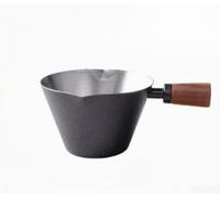 Misurino da caffè in acciaio inox con graduazione, 10 x 7,2 x 5 cm, dosatore preciso per caffè e tè, lavabile in lavastoviglie, beccuccio ergonomico, argento, nero, bianco (nero)