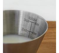 Misurino da for caffè in acciaio 304 con segni trasparenti da 1/2 oz a 4 oz
