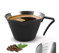 Misurino Espresso in Acciaio Inox con Maniglia,Caffè Bocca A Forma di V,7.5×4.5cm Misurino per Caffè Tazzina,Misurino Espresso con Maniglia,Misurino Manico Inox,per Caffetterie,Hotel,Ufficio