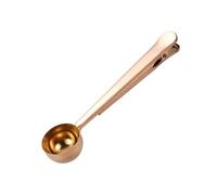 Misurino for caffè 2 in 1, clip multifunzionale for alimenti in acciaio inossidabile, accessori for tè e latte in polvere(Rose Gold)