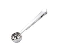 Misurino for caffè 2 in 1, clip multifunzionale for alimenti in acciaio inossidabile, accessori for tè e latte in polvere(Silver)