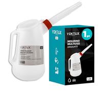 Misurino Graduato - 1 pezzo - Contenitore per Olio, Carburanti, Liquidi Auto e Detergenti - Scala in Rilievo e Plastica Resistente - Contenitore Graduato olio 1,2L con beccuccio flessibile