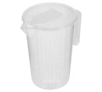 Misurino Graduato 2000ml in Plastica Coperchio Scorrevole | Lettura Facile, Leggero e Riutilizzabile, per Cucina e Picnic All'aperto, Bianco, per Famiglie