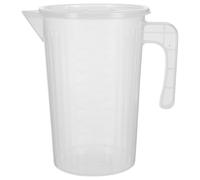 Misurino Graduato Bianco da 2000ml Coperchio Scorrevole in Plastica | Cucina e Viaggio, Leggero e Resistente alla Rottura, Facile da Pulire, per Famiglie
