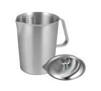 Misurino In Acciaio Inox 304 da 2 Litri con Coperchio e Marcatura, Bricco per Latte per Ristoranti, per Cucinare e Preparare il Caffè