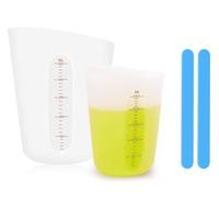 Misurino in silicone, misurino in silicone in resina da 500 ml/250 ml, 2 misurini in silicone più 2 bastoncini per agitare in silicone, misurino in resina epossidica con scala.