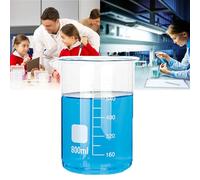 Misurino in vetro, 800 ml, graduato, resistente al calore, fondo piatto stabile, design facile da versare, ideale per esperimenti e ricerche