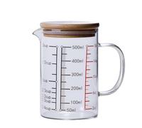 Misurino in vetro borosilicato ad alta densità con manico - 1 pezzo - Utensile da cucina ergonomico, leggero e facile da pulire(500ML bamboo cover)