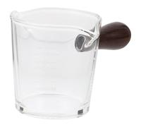 Misurino in Vetro da 70ml con Manico in Legno, Doppio Beccuccio | Salsa e Sciroppo, Finitura Liscia e Trasparente, Facile Pulizia, Uso Cucina e Ristorante