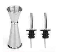 Misurino per Barman, Misurino Cocktail Bar 2oz 1oz in Acciaio Inox Jigger Doppio Giapponese Liquori con Versatori Misuratore per Drink Strumento Barman con Misure Interne