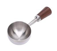Misurino per caffè, misurino vintage per tè, fagioli, retro, in acciaio inossidabile 304, con manico corto in legno, utensile da per servire caffè, tè, ingredienti per la cottura (L 30ML Argento)