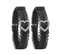 MISUVRSE 1 paio di lacci elastici alla moda per scarpe dal design antiscivolo, per tutti i giorni, Cuore nero, Einheitsgröße