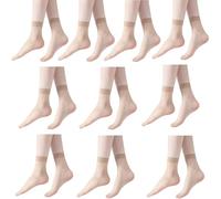 MISUVRSE 10 paia di calzini lisci alla caviglia super sottili leggeri calzature vedere attraverso polpaccio corto per le donne calze anti strappi nylon, Colore, Taglia unica