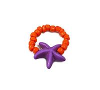 MISUVRSE Anelli con perle a forma di stella marina, arcobaleno, colorate, fatte a mano, impilabili, gioielli per ragazze e donne, come descritto