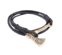 MISUVRSE Bracciale da uomo in pelle con ciondolo a forma di ascia che simboleggia forza e coraggio, gioielli alla moda per trendsetter, gioielli accessori, Misura unica, come descritto