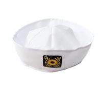 MISUVRSE Cappello da capitano da marinaio bianco alla moda, per cosplay, cappello da capitano marino, da viaggio, spiaggia, danza
