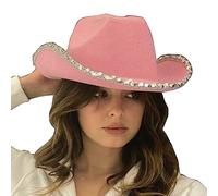 MISUVRSE Cappello da cowgirl occidentale per donne cosplay cowboy addio al nubilato festa ragazze copricapo festa di nozze accessori testa tesa larga protezioni solari cowboy