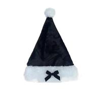 MISUVRSE Cappello di Babbo Natale con papillon in peluche per la famiglia, cappello da Babbo Natale, cappello natalizio per Capodanno, decorazione per la casa