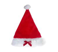 MISUVRSE Cappello di Babbo Natale con papillon in peluche per la famiglia, cappello da Babbo Natale, cappello natalizio per Capodanno, decorazione per la casa