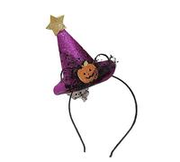 MISUVRSE Cerchietto per capelli con paillettes per Halloween, cappello a cono, cerchietti per capelli, per feste di strega, accessori per foto