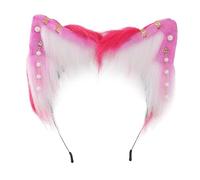 MISUVRSE Cerchio per capelli a forma di orecchio con perla orecchino di Carnevale Cosplay Partito di peluche fascia per adolescenti adulti