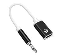 MISUVRSE Convertitori da maschio a tipo C femmina da 3,5 mm per cuffie AUX da tipo a cavo adattatore a testa rotonda per cuffie piatte Adattatore audio USB