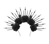 MISUVRSE Fasce per capelli da donna, corona, per Halloween, feste, decorazioni floreali, teschi