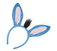 MISUVRSE Fascia per capelli con orecchie da asino, coda con papillon, gonna, naso con denti, accessori per Halloween, per ragazzi e ragazze, cosplay, feste di compleanno