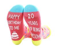 MISUVRSE Happy Birthday Being Awesomes Blessing Letters Calzini per donne e adolescenti Festeggiamenti di compleanno Calze età 18 a 21 anni Festa Indossare Calzini, Calzini 20° compleanno, Taglia